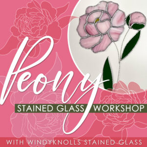 Peony Stained Glass with Windyknolls Stained Glass