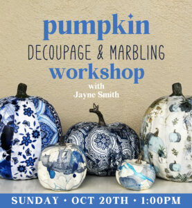 Pumpkin Decoupage & Marbling Workshop with Jayne Smith