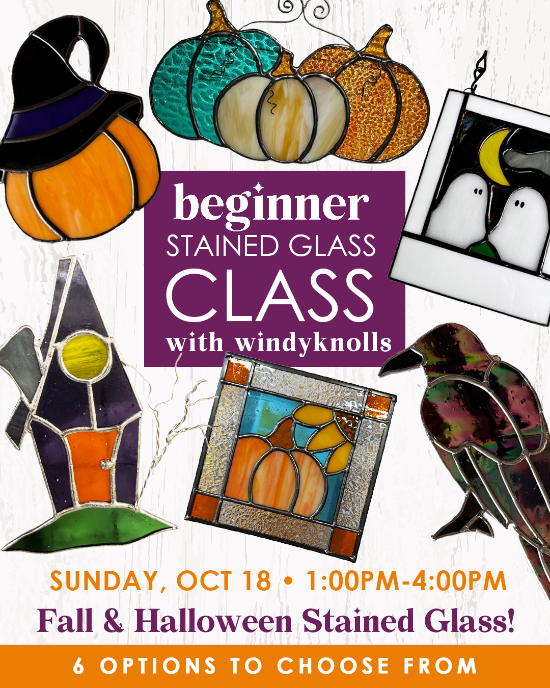 Beginner Stained Glass - Fall & Halloween Theme