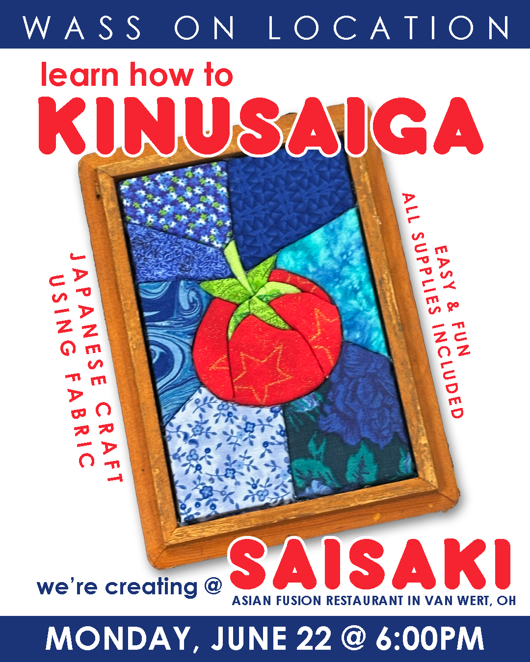 Kinusaiga Fabric Art Class at Saisaki Van Wert